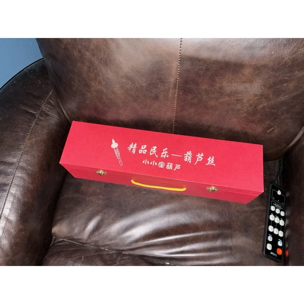 Traditional Chinese Handmade Hulusi Aka Curcubit Flute Bamboo Pipe Hard Case